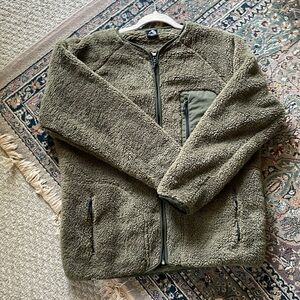 Field Care (Japanese Brand) Super Plush High Pile Green Fleece Jacket Unisex L